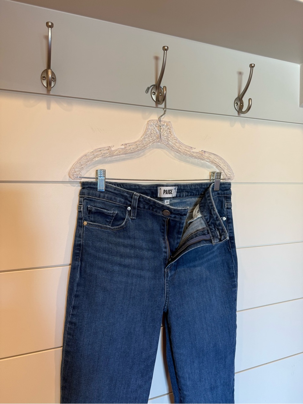 Paige High Rise Laurel Canyon Women's Bootcut Jean Dark Wash Jacques Stretch 32 - Picture 6 of 10